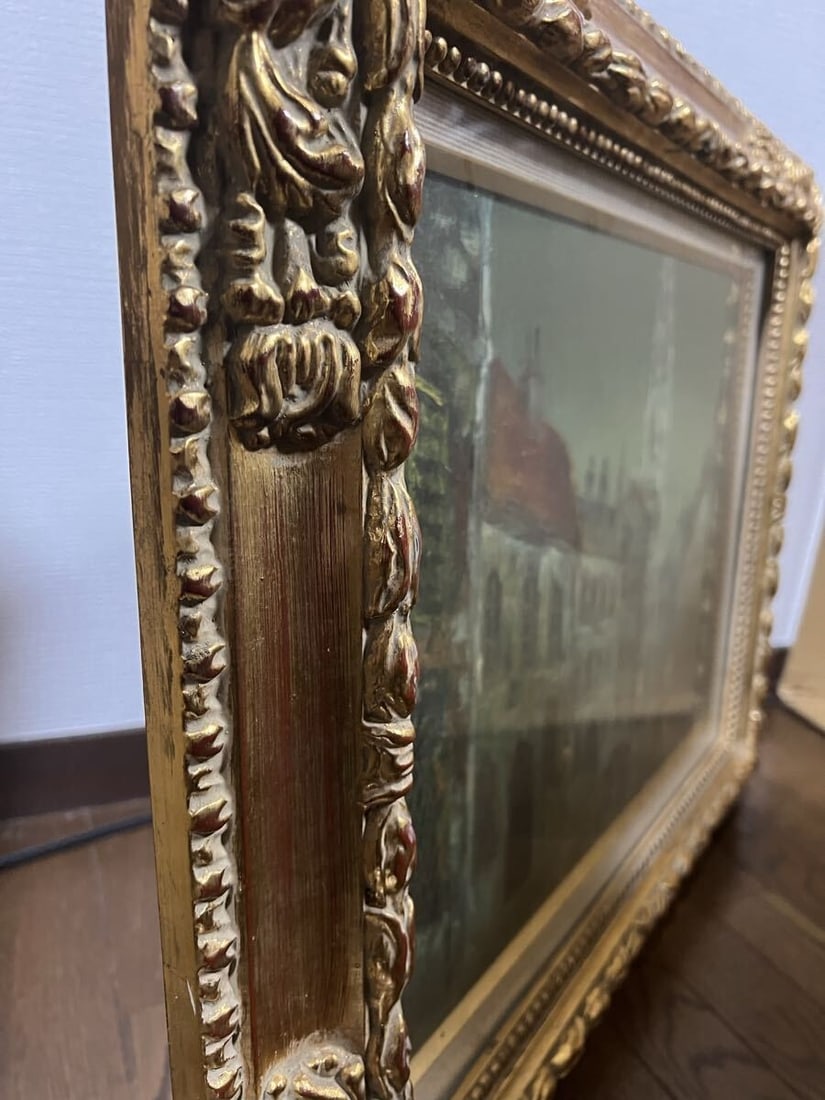 Framed Istvan Hunyadi Original Oil Painting F6 Hungary Night Church Cityscape - 8