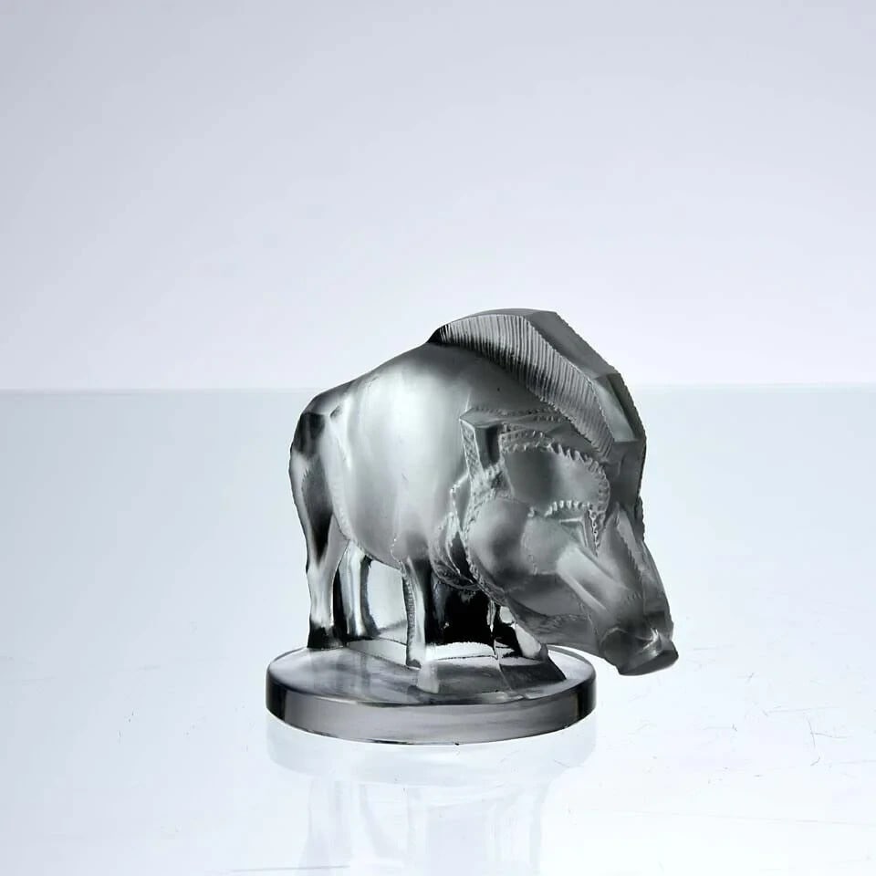 signe - Ren Lalique Art Deco style glass car mascot "Sanglier" (Wild Boar) - 1929 - 4