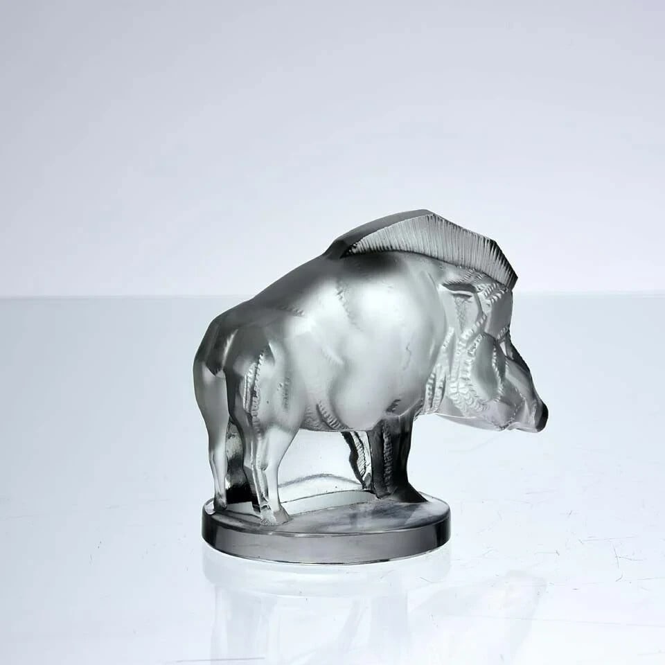 signe - Ren Lalique Art Deco style glass car mascot "Sanglier" (Wild Boar) - 1929 - 6