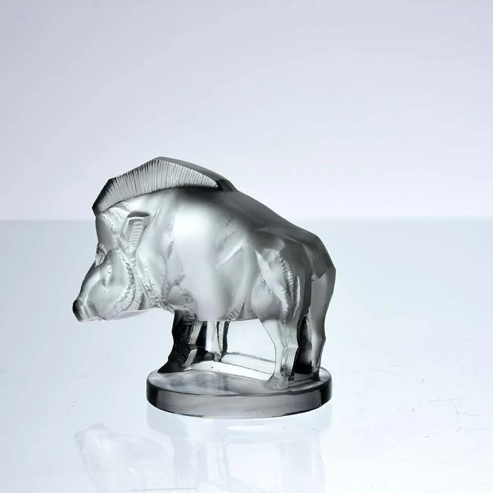 signe - Ren Lalique Art Deco style glass car mascot "Sanglier" (Wild Boar) - 1929 - 8
