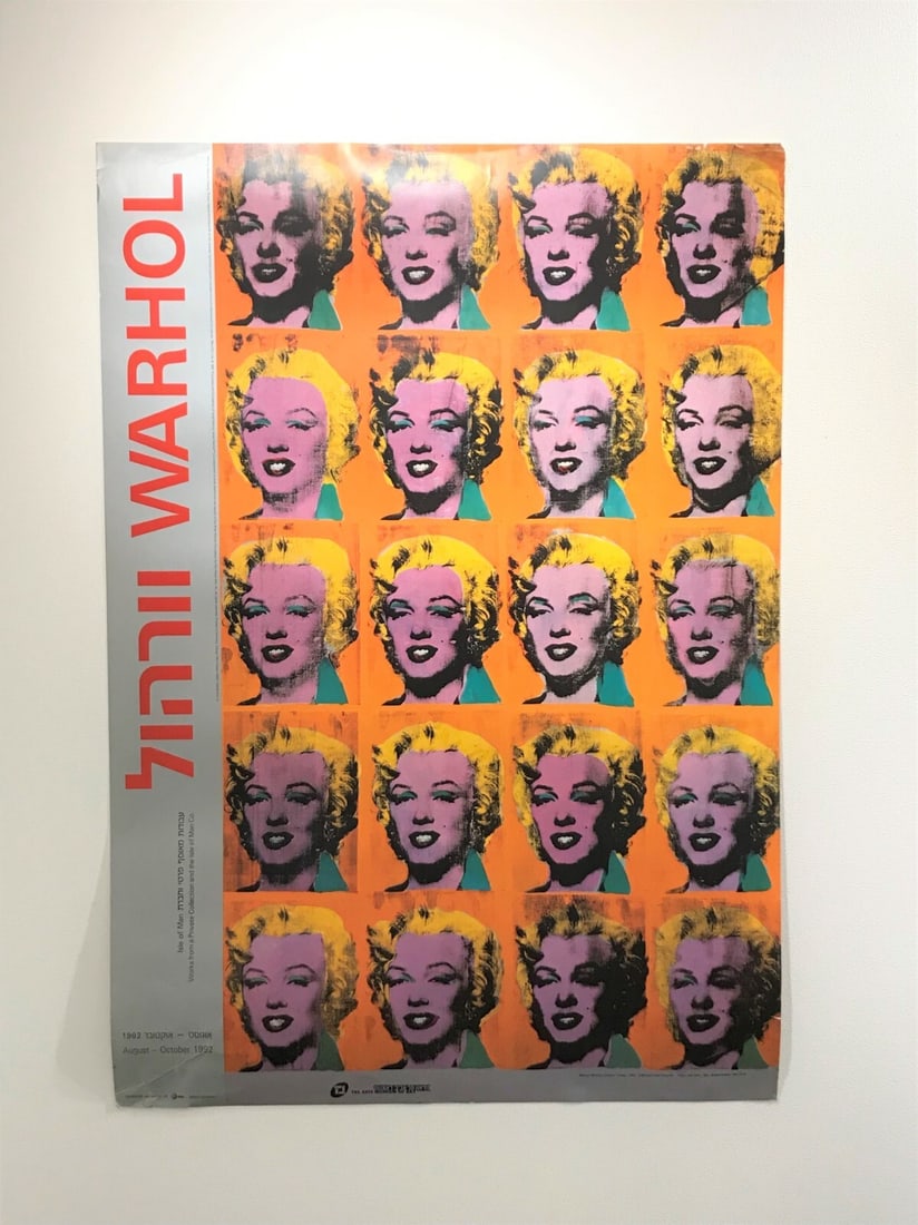27" Andy Warhol Tel Aviv Israel 1992 Exhibition Poster Marilyn Monroe 39" x - 2