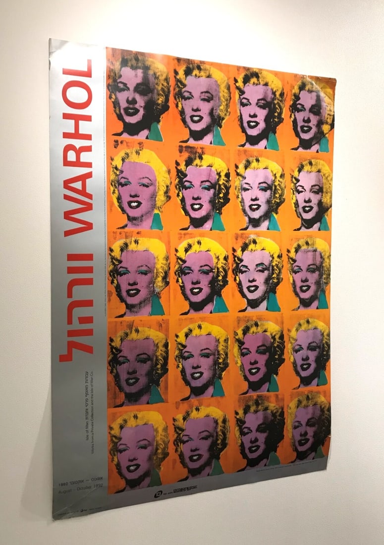 27" Andy Warhol Tel Aviv Israel 1992 Exhibition Poster Marilyn Monroe 39" x - 3