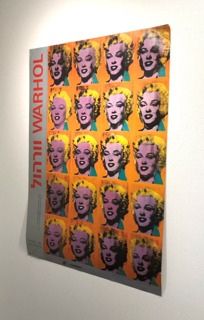 27" Andy Warhol Tel Aviv Israel 1992 Exhibition Poster Marilyn Monroe 39" x - 4
