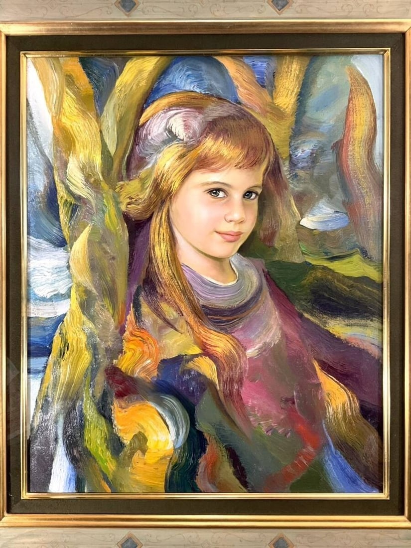 Signed Francisco Masseria Oil Painting Rebecca Girl Portrait Argentine Art - 2