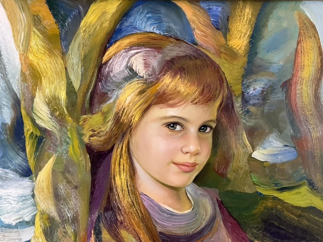 Signed Francisco Masseria Oil Painting Rebecca Girl Portrait Argentine Art - 3