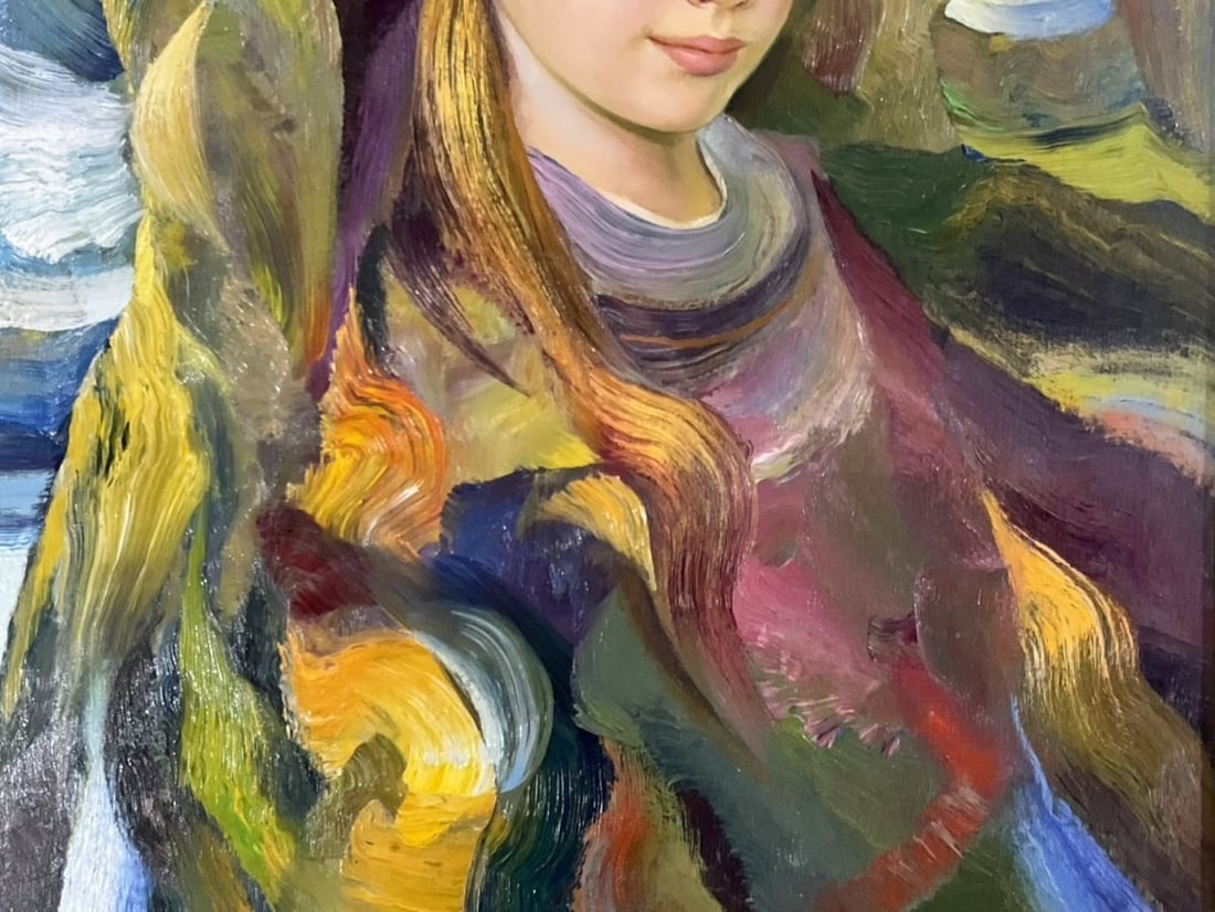 Signed Francisco Masseria Oil Painting Rebecca Girl Portrait Argentine Art - 4