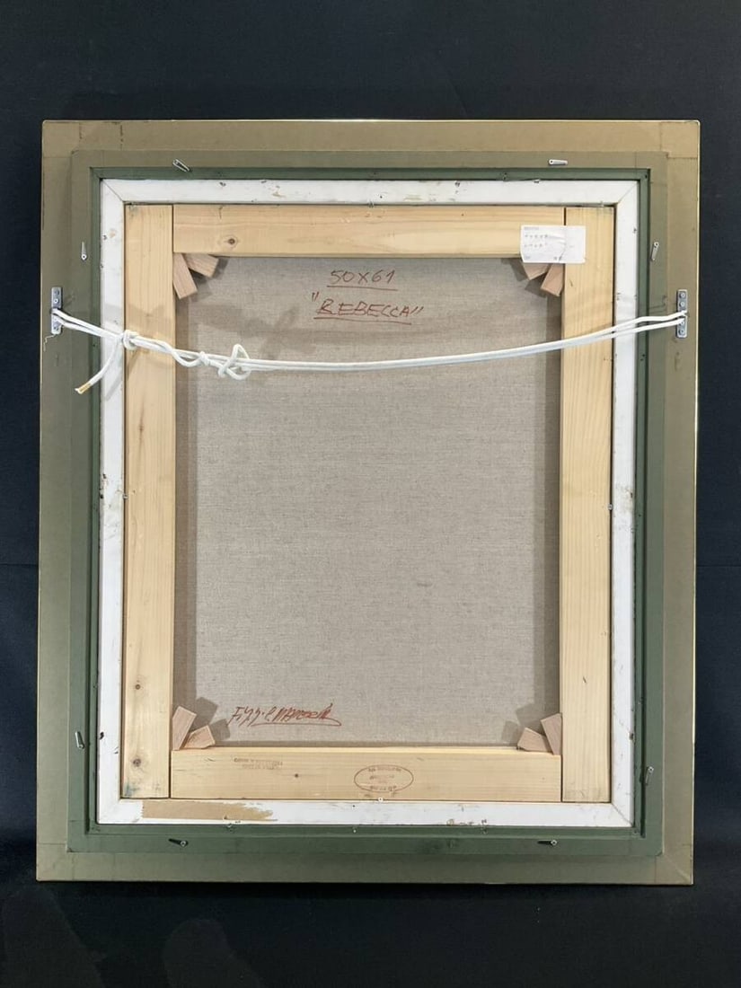 Signed Francisco Masseria Oil Painting Rebecca Girl Portrait Argentine Art - 8