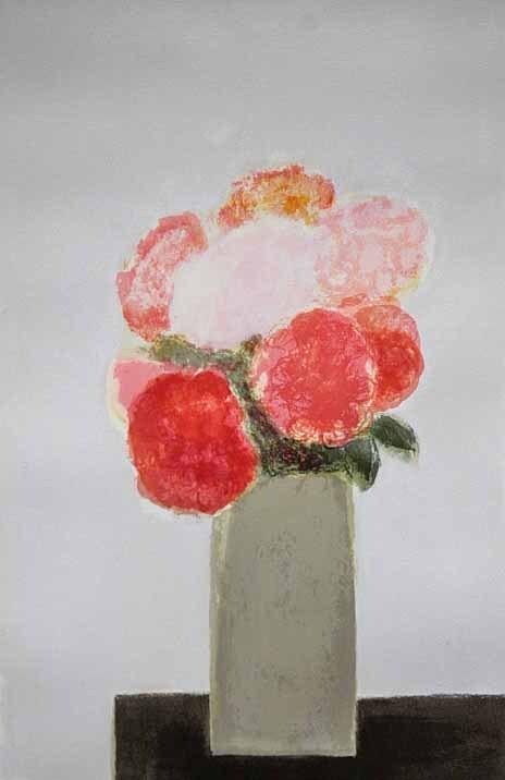 ED75 Bernard Cathelin "Pink and Violet Hydrangeas" Original Lithograph Signed - 2