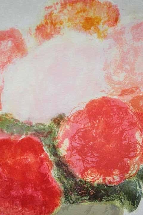 ED75 Bernard Cathelin "Pink and Violet Hydrangeas" Original Lithograph Signed - 3