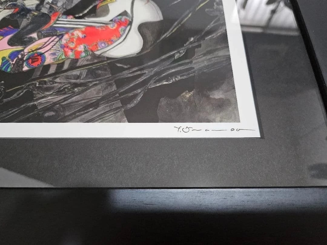 COA Yoshitaka Amano Cloud Iron Horse Harley FF7 Signed With - 2