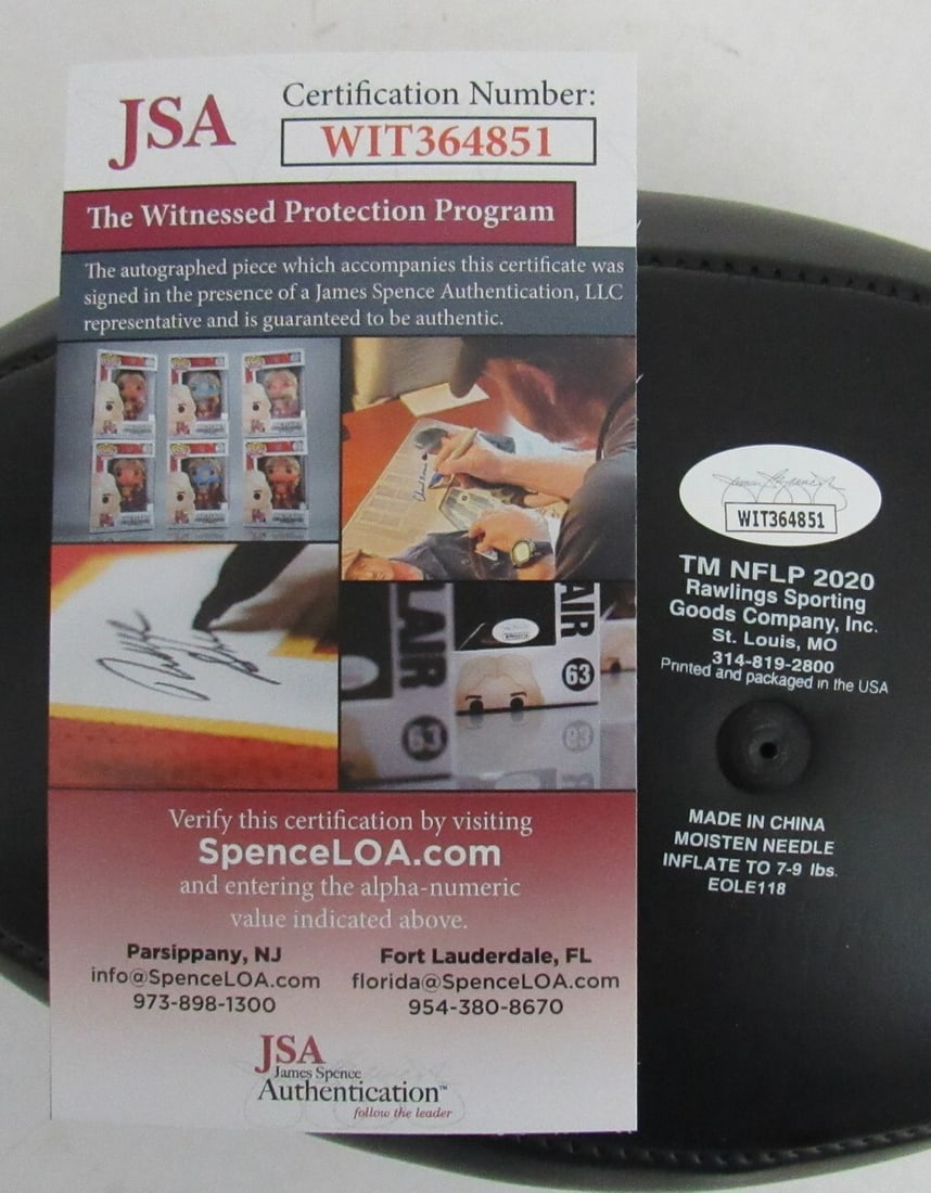 158774 Wilbert Montgomery Signed/ Autographed Eagles Logo Black Football JSA - 4