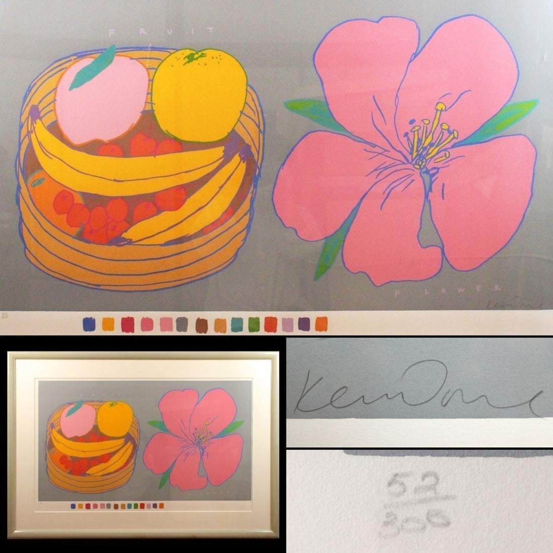 Australia Ken Done FRUIT FLOWER Large Silkscreen Print Signed 52/ 300 Pop Art - 2