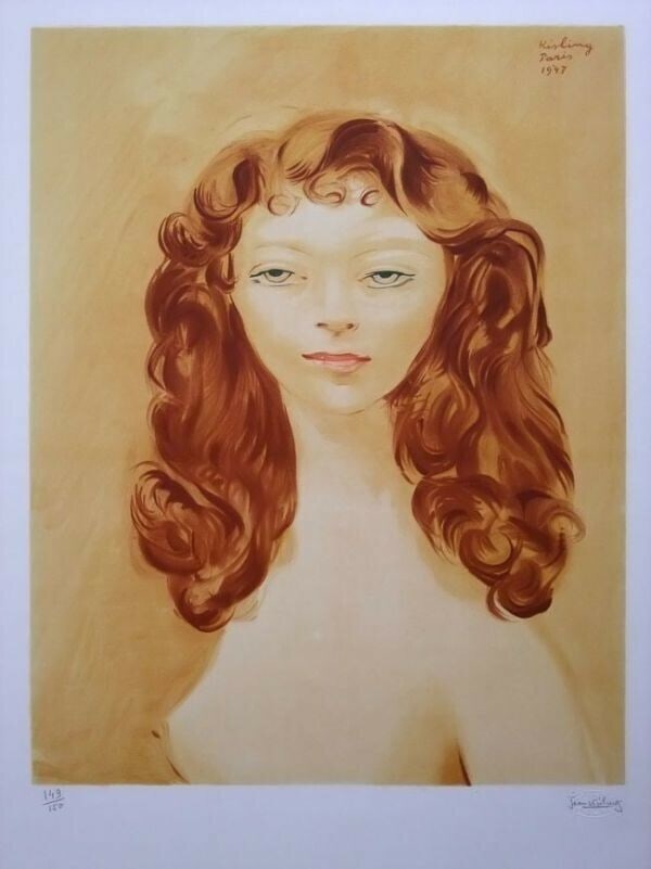 Numbered Moise Kisling Lithograph Estampe Women Portrait Signed - 2
