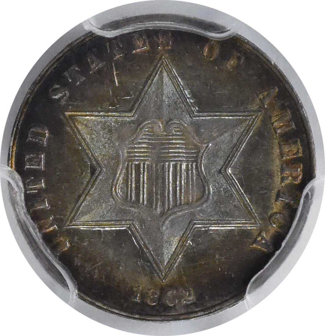 PCGS 1862 Three Cent Silver MS66+ - 2