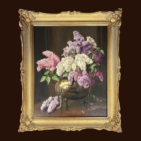 Signed Albert John Sherman (Australian) Original Flower Painting Oil on board - 2