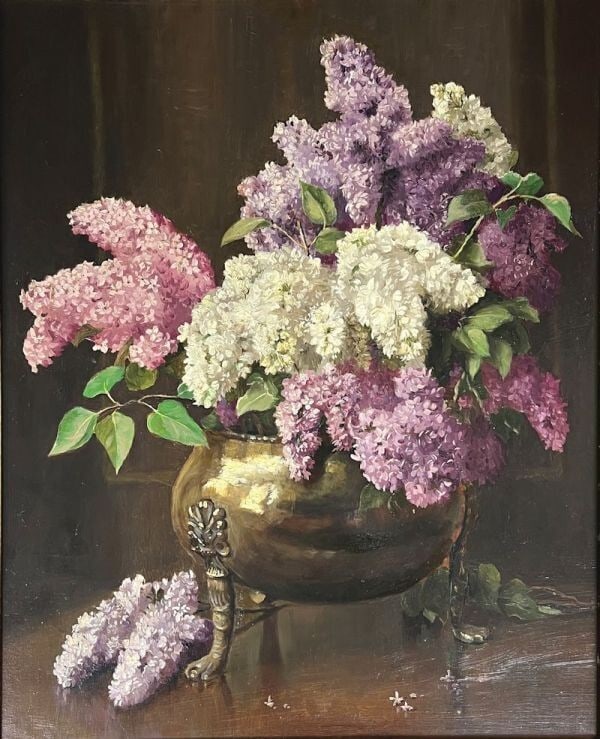 Signed Albert John Sherman (Australian) Original Flower Painting Oil on board - 4