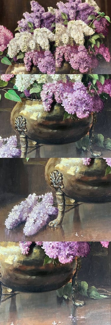 Signed Albert John Sherman (Australian) Original Flower Painting Oil on board - 6