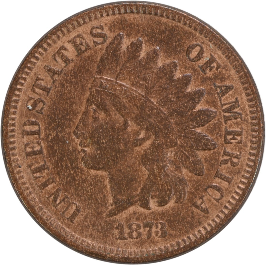 Uncertified 1873 Indian Cent Closed 3 EF (1 of 2)