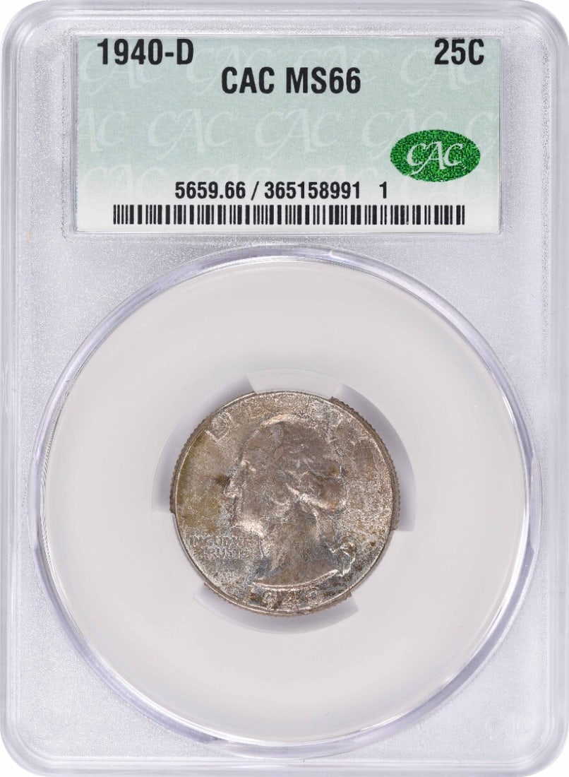 CACG 1940-D Washington Silver Quarter MS66 (1 of 1)