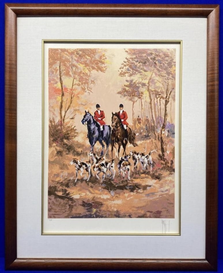 Print Mark King Silk Screen Serigraph Hunt Series Setting Out USA Signed (1 of 16)