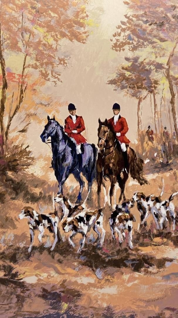 Print Mark King Silk Screen Serigraph Hunt Series Setting Out USA Signed - 4