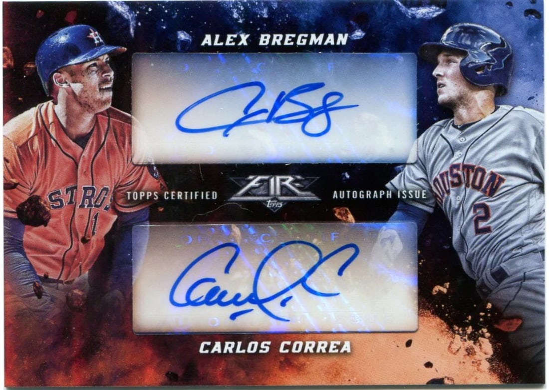 Si Alex Bregman Carlos Correa Topps Fire Baseball Certified Autograph Issue Duel (1 of 2)