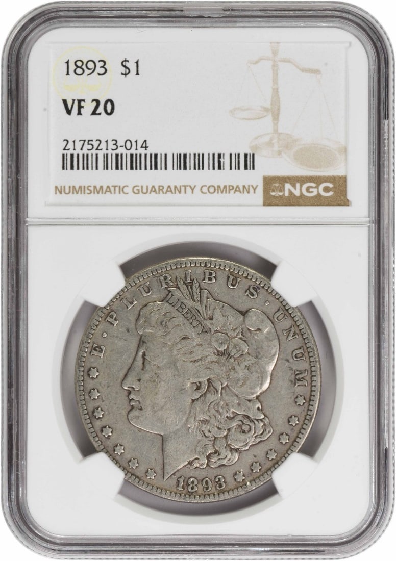 NGC 1893 Morgan Silver Dollar VF20 (1 of 1)