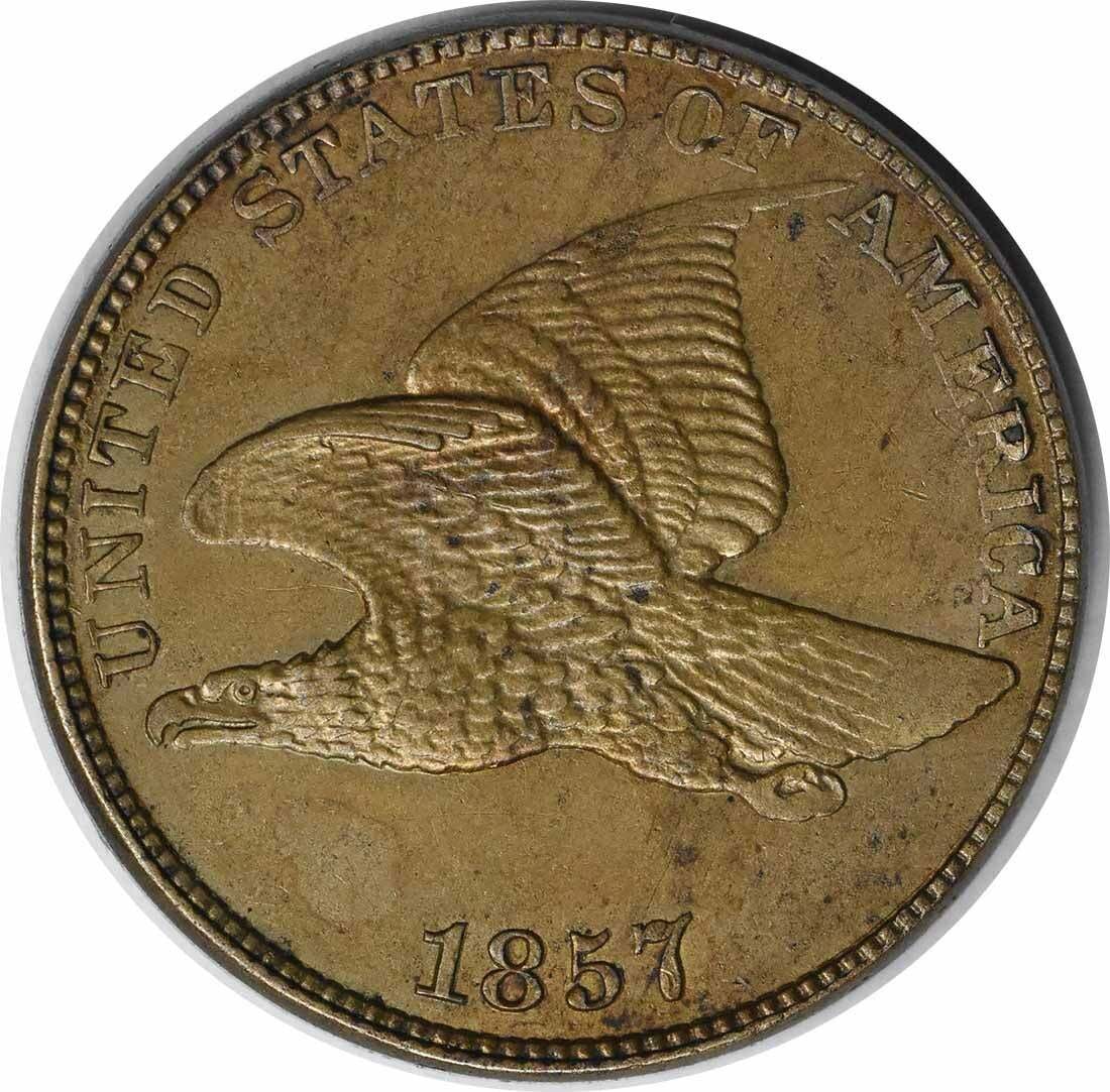Uncertified 1857 Flying Eagle Cent AU Slider (1 of 2)
