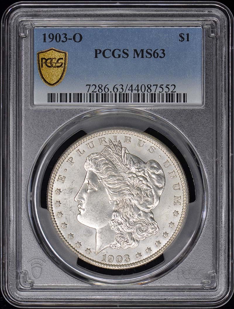 MS63 1903-O $1 Morgan Dollar PCGS: MS63 1903-O $1 Morgan Dollar PCGS This listing features MS63 1903-O $1 Morgan Dollar PCGS. Item specifics are provided below. Item Specifics: Certification: PCGS Certification Number: 44087552 Grade: