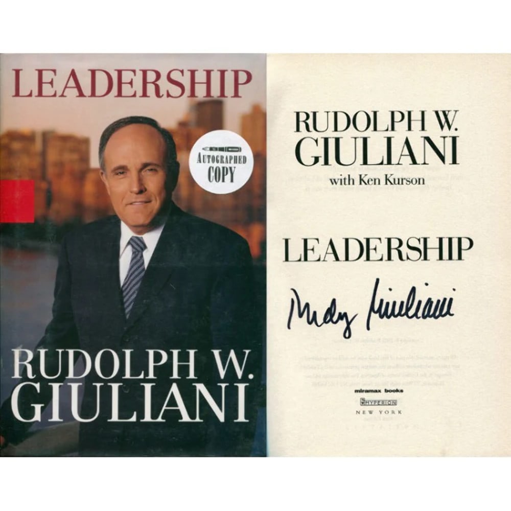 Book Rudy Giuliani Autographed Leadership: Book Rudy Giuliani Autographed Leadership This listing features Book Rudy Giuliani Autographed Leadership. Item specifics are provided below. Item Specifics: Rudy Giuliani Autographed Leadership