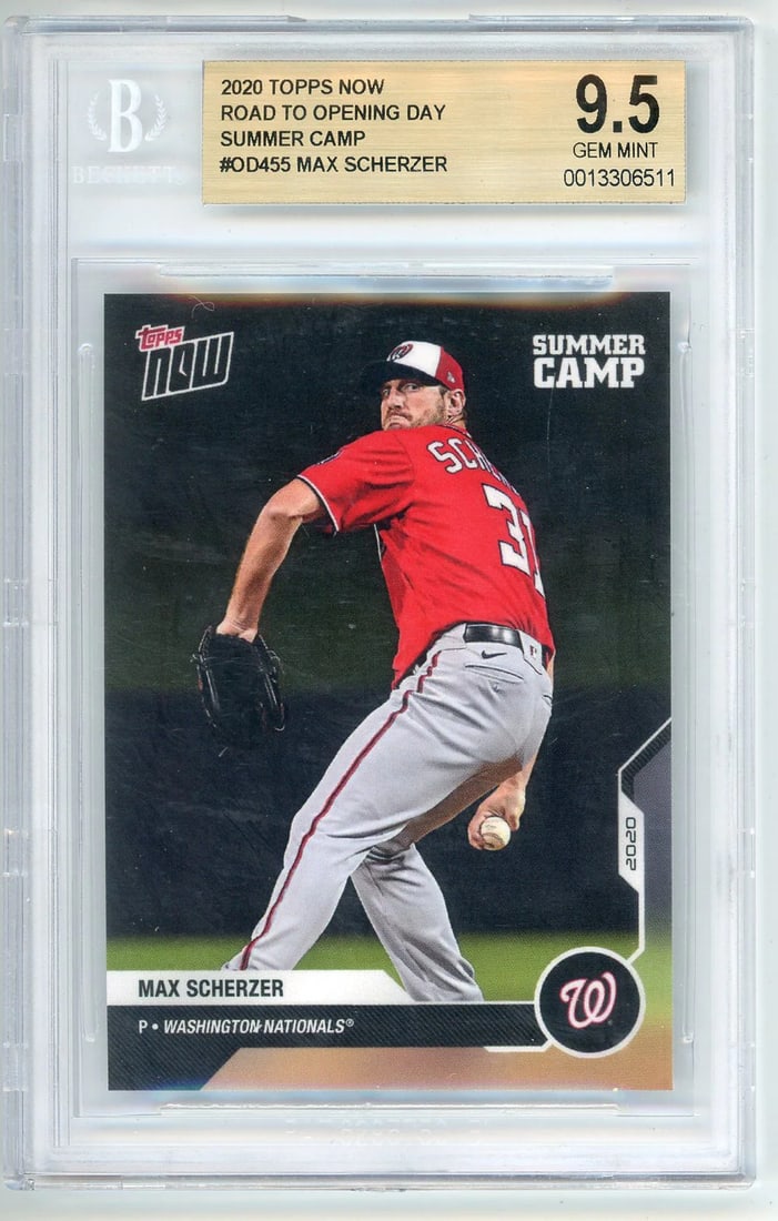 9.5 Max Scherzer 2020 Topps Now Road to Opening Day Summer Camp Beckett GM: 9.5 Max Scherzer 2020 Topps Now Road to Opening Day Summer Camp Beckett GM This listing features 9.5 Max Scherzer 2020 Topps Now Road to Opening Day Summer Camp Beckett GM. Item specifics are