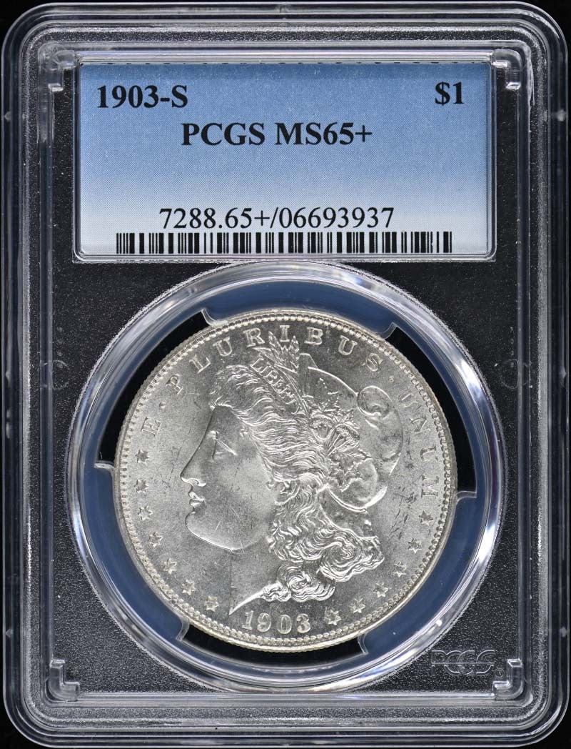 MS65+ 1903-S $1 Morgan Dollar PCGS: MS65+ 1903-S $1 Morgan Dollar PCGS This listing features MS65+ 1903-S $1 Morgan Dollar PCGS. Item specifics are provided below. Item Specifics: Certification: PCGS Certification Number: 6693937 Grade: