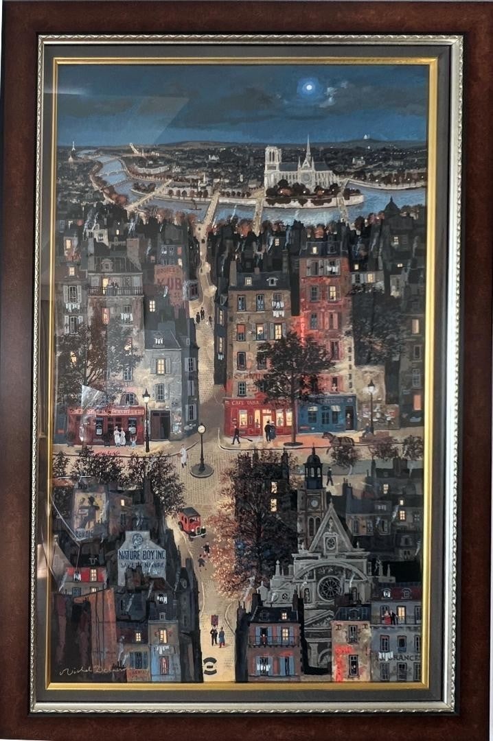 autographed - Michel Delacroix "Rue Saint-Jacques" Silkscreen edition on canvas (1 of 9)