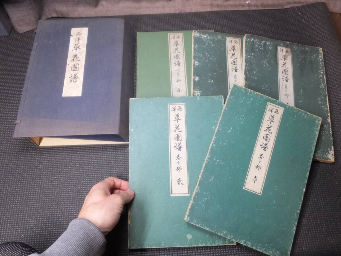 1917 - Western Flower and Plant Illustrated Book - 5 volumes - 125 woodblock prints - 7