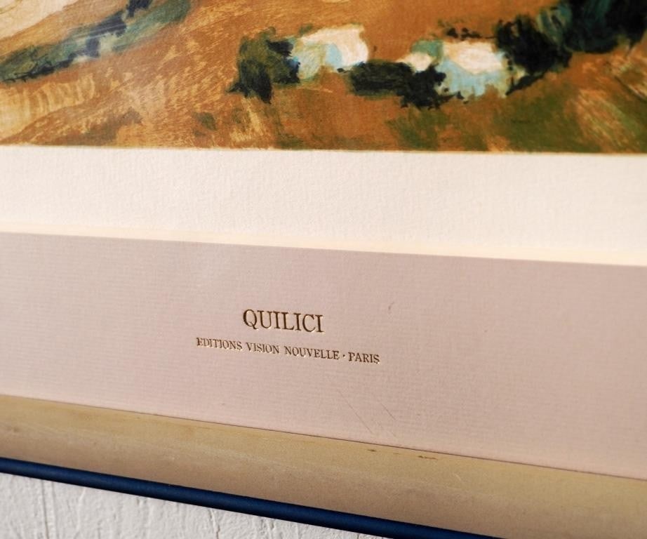 Art Jean Claude Quilici Lithograph Print Mykonos Island Signed Framed Greece - 7