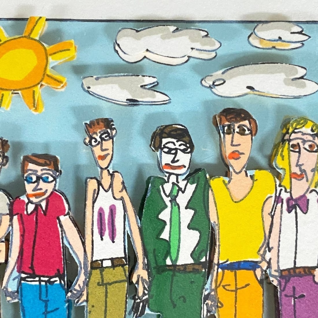 Framed James Rizzi "THE BOYS" 3D Silkscreen Edition Autographed - 5