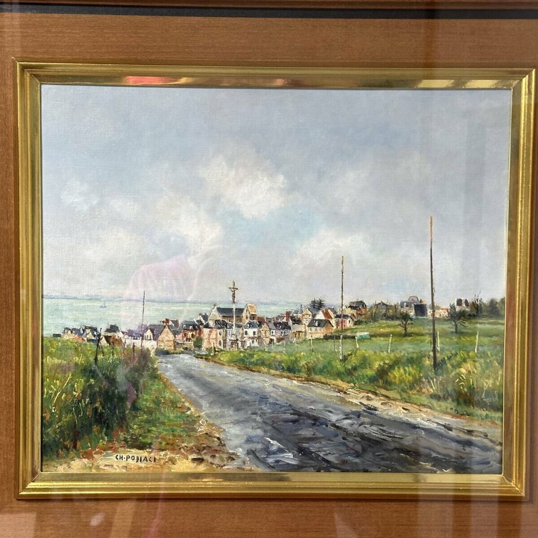 Framed Charles Pollaci (France) Original Painting Oil on Canvas Signed - 2