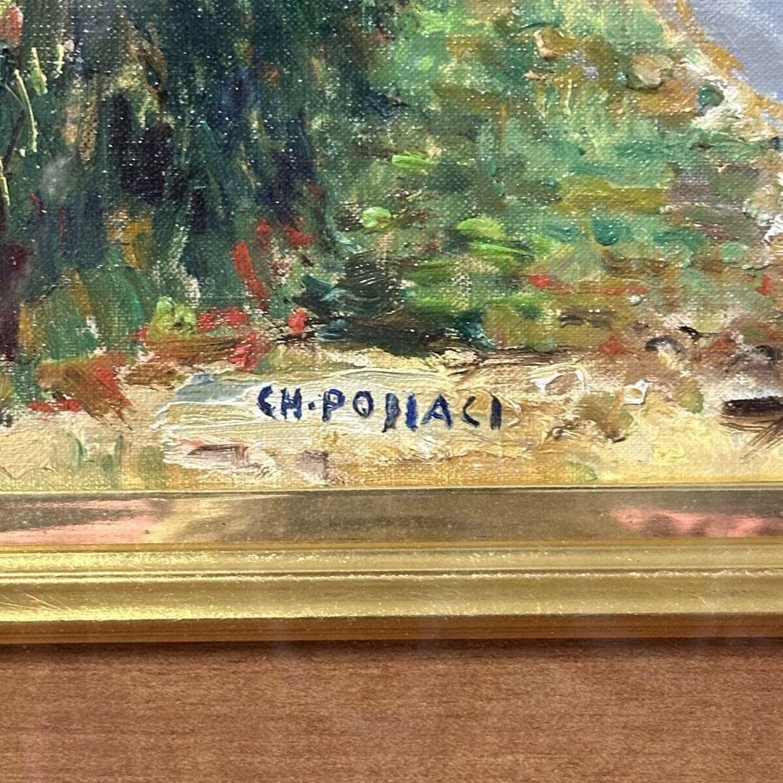 Framed Charles Pollaci (France) Original Painting Oil on Canvas Signed - 5