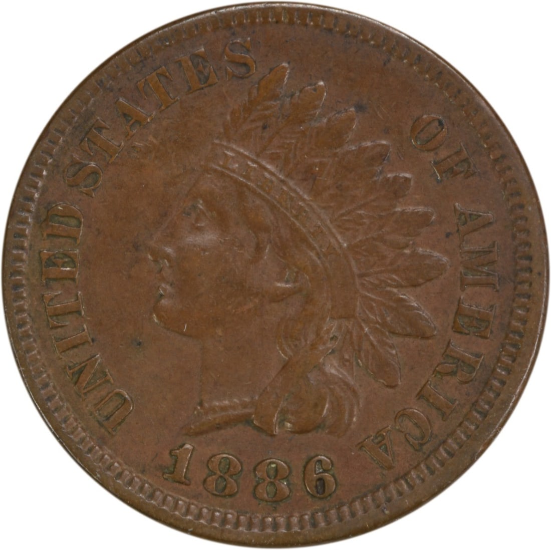 Uncertified 1886 Indian Cent Variety 1 AU (1 of 2)