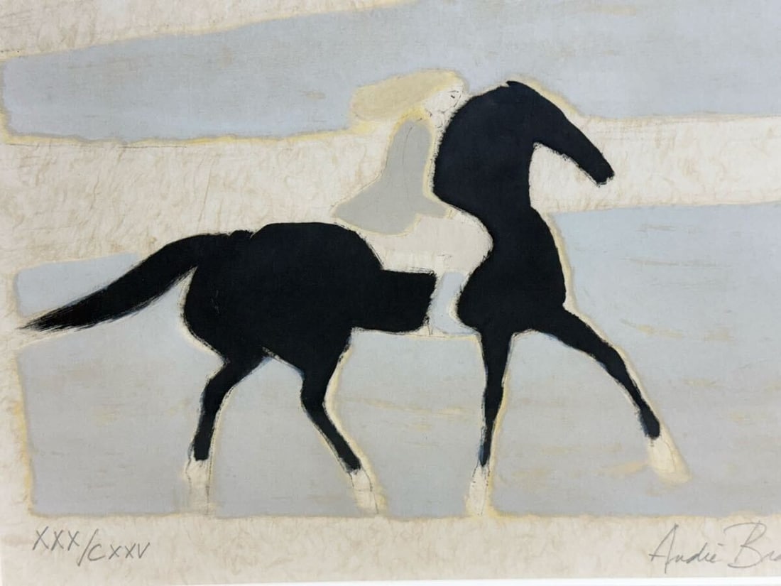 Framed Authentic Andre Brasilier Lithograph "Flanders Coast" Signed - 5