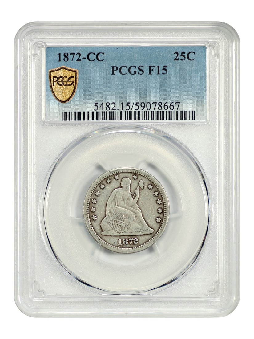 Liberty Seated Quarter - 1872-CC 25C PCGS Fine 15 (1 of 4)