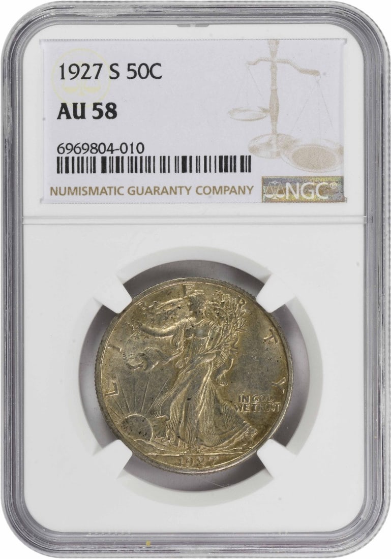 ngc 1927-S Walking Liberty Silver Half Dollar AU58 (1 of 3)