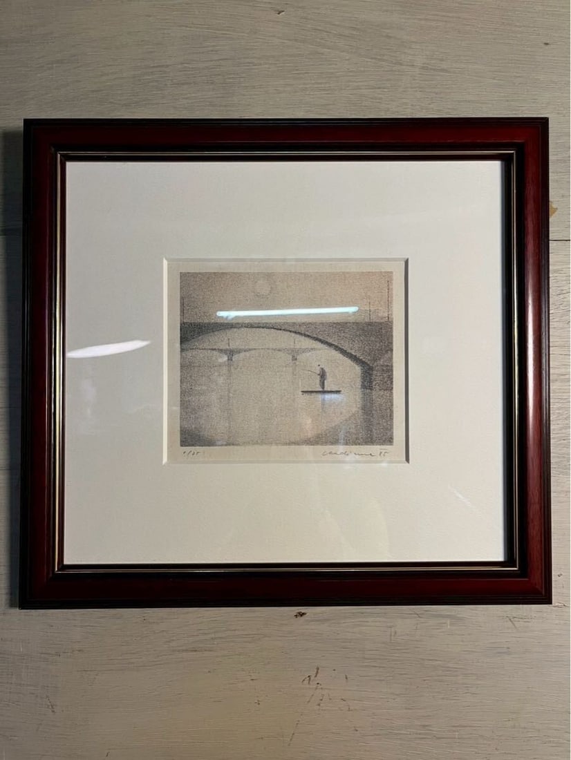 Czech Modern Print Framed - Jiri Chadima Silent Prague Signed Lithograph 9/ 25 - 2