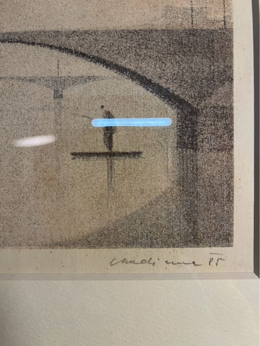 Czech Modern Print Framed - Jiri Chadima Silent Prague Signed Lithograph 9/ 25 - 4