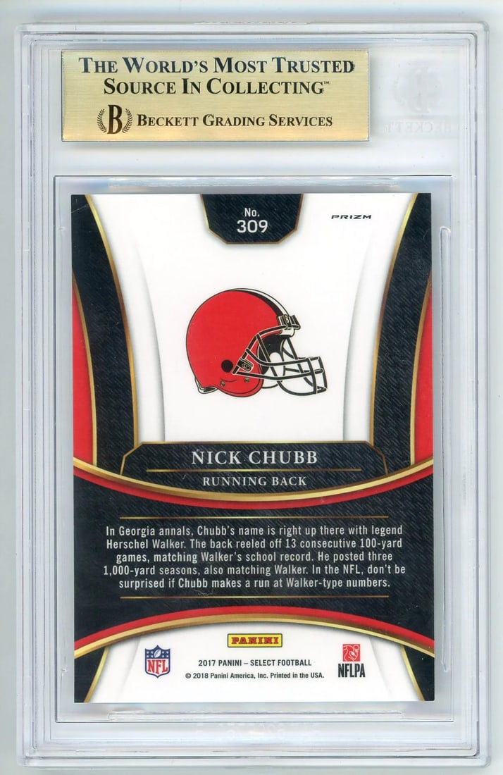 #309 Nick Chubb 2017 Panini Select Rookie Card - 2