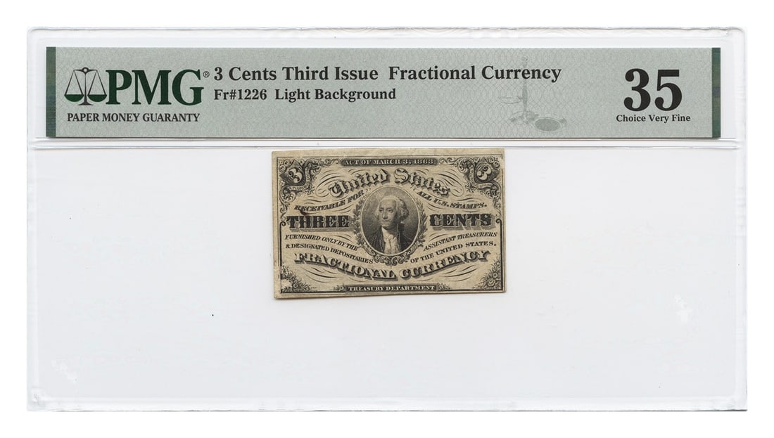 Fractional Currency - FR. 1226 3 Cents Fractional Currency PMG Choice VF35 (1 of 2)