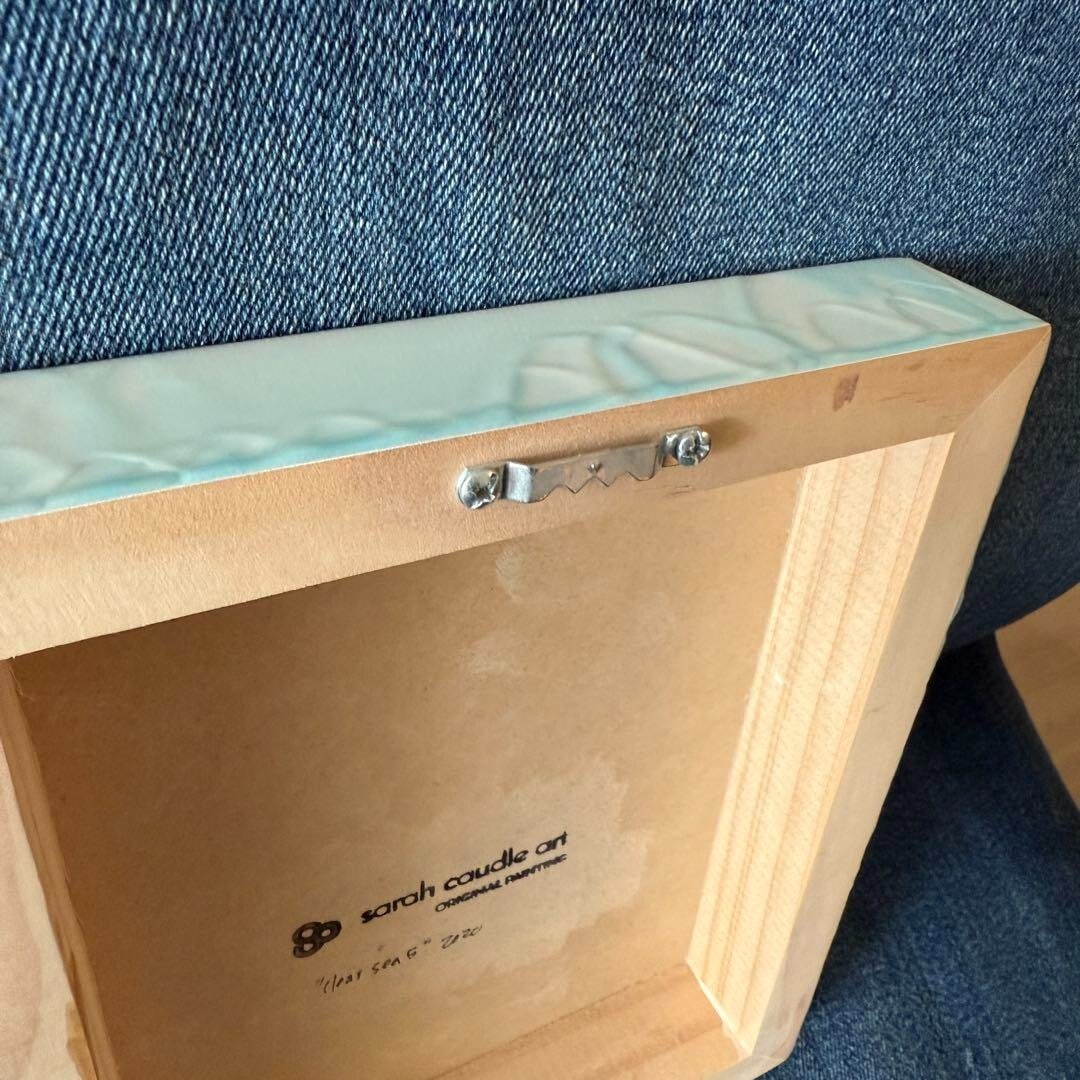 810in Sarah Caudle Original Painting Resin on wood "Clear Sea 5 "2020 signature - 6