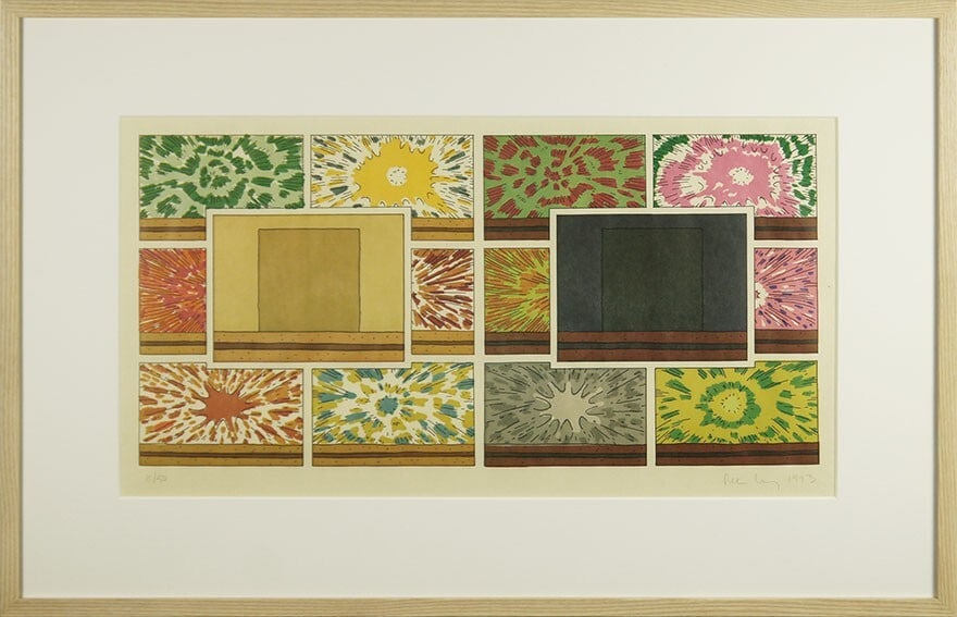 Room with explosion ED50 1993 Original Relief Print Signed - Peter Halley (1 of 2)