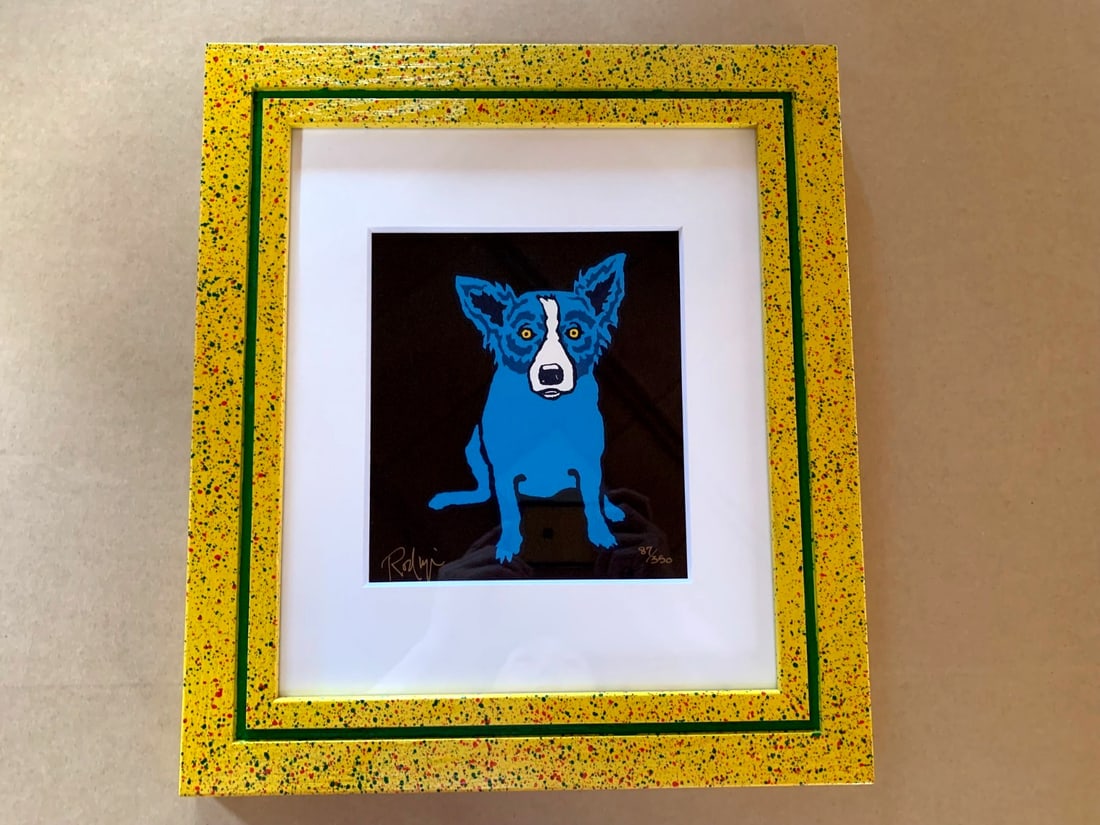 350 George Rodrigue Blue Dog Silkscreen Edition Autographed Framed 87/ (1 of 6)