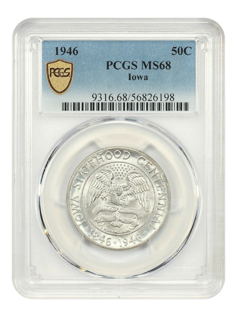 Classic Silver Commemorative - 1946 50C Iowa PCGS MS68: Classic Silver Commemorative - 1946 50C Iowa PCGS MS68 This listing features Classic Silver Commemorative - 1946 50C Iowa PCGS MS68. Item specifics are provided below. Item Specifics: Certification: P